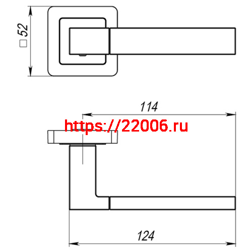 Ручка Punto (Пунто) раздельная K.QL52.STYLE (STYLE QL) SN/CP-3 матовый никель/хром фото 2