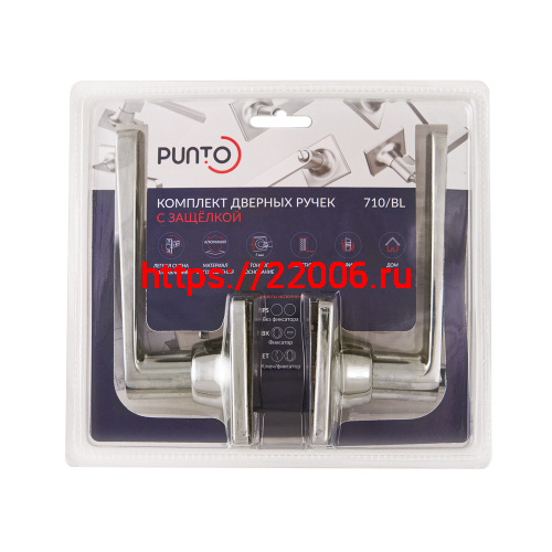 Ручка Punto (Пунто) защелка DK710/BL SN-BK (фик.) никель фото 2 Ручка Punto (Пунто) защелка DK710/BL SN-BK (фик.) никель фото 2