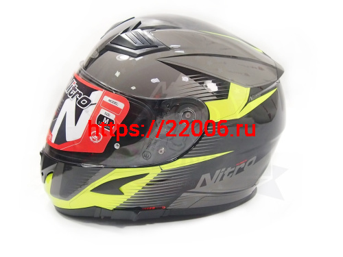 Шлем интеграл NITRO N2300 RIFT DVS (Black/Gun/Safety Yellow), размер M (6 шт в кор.) фото 3