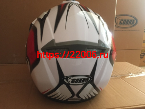 Шлем туринг (кросс со стекл.и оч) COBRA JK103DV,бело-чер.-крас(1),черн мат(3),черн.глянц(5),размер L фото 3