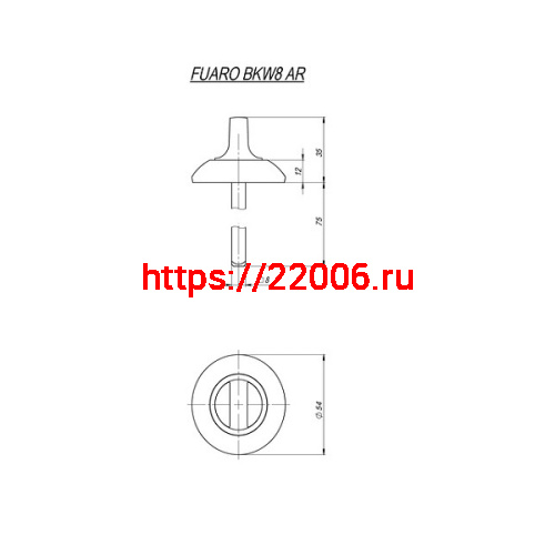 Ручка Fuaro (Фуаро) поворотная BKW8x75.R.AR54 (BKW8x75 AR) CP-8 хром фото 2 Ручка Fuaro (Фуаро) поворотная BKW8x75.R.AR54 (BKW8x75 AR) CP-8 хром фото 2