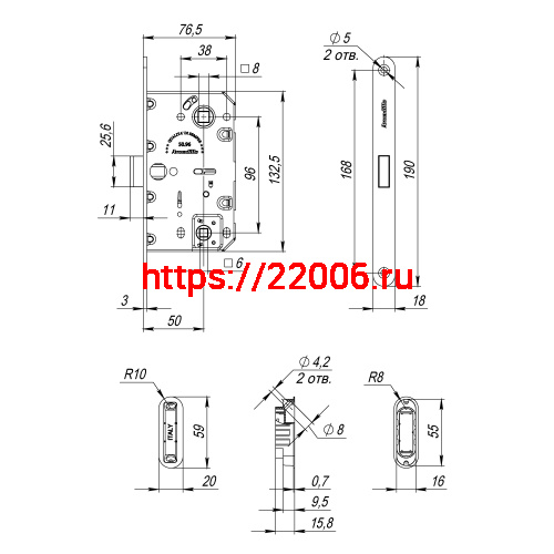 Магнитная Armadillo (Армадилло) защелка WC с ответной планкой GRAVITY G01.190.50.96 CP хром фото 3
