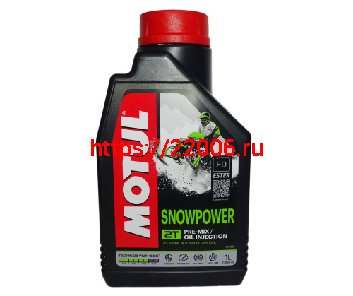 Масло MOTUL Snowpower 2Т,  API TC, JASO FD - 033MOT068 синтетика для снегоходов  (1литр)105887