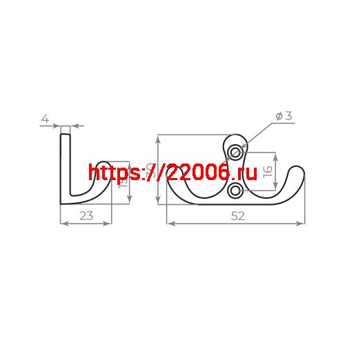 Крючок Ajax (Аякс) настенный MB-K-004 PB золото фото 2 Крючок Ajax (Аякс) настенный MB-K-004 PB золото фото 2