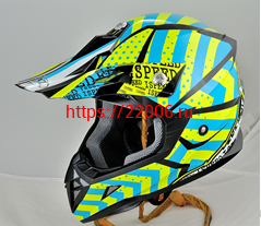 Мотошлем YM-915 черно-сине-желтый полосатый (L) Мотошлем YM-915 черно-сине-желтый полосатый (L)