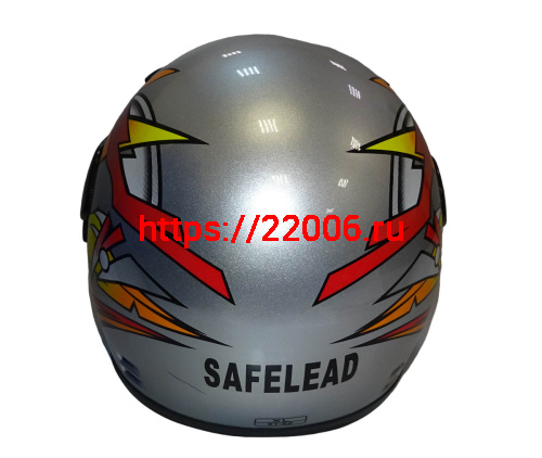 Шлем интеграл "Safelead" HF-908 (619) Детский E05 BLACK, TB-SILVER размер XL (16 шт.) фото 4 Шлем интеграл "Safelead" HF-908 (619) Детский E05 BLACK, TB-SILVER размер XL (16 шт.) фото 4