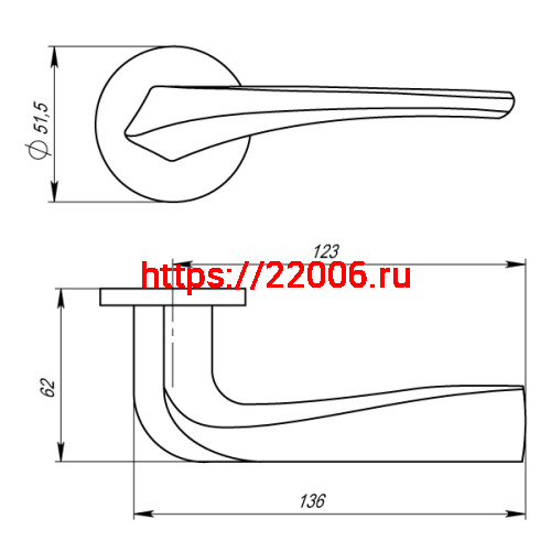 Ручка Armadillo (Армадилло) раздельная R.URS52.FLAME (FLAME URS) BPVD-77 вороненый никель фото 4