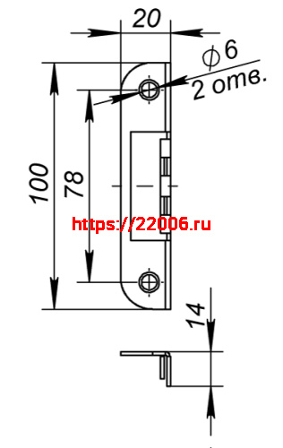 Ответная Fuaro (Фуаро) планка STRP.FIN068 для дверей с притвором к замкам 2018 и 2014 WC/S CP хром фото 4