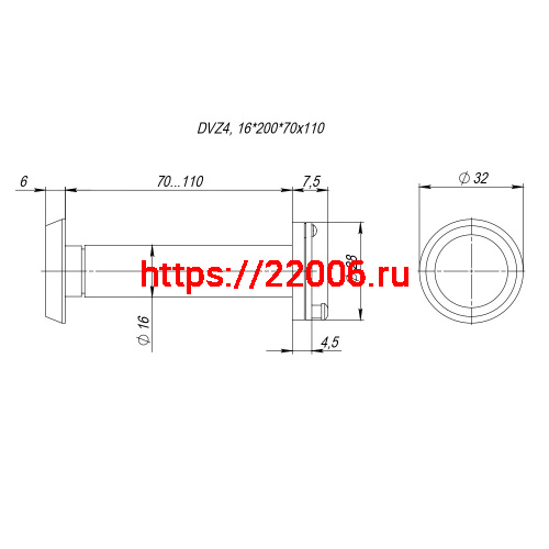 Глазок Fuaro (Фуаро) дверной, оптика пластик DV-LUX 4/110-70/Z (VIEWER 4 DVZ_LUX) CP хром фото 2 Глазок Fuaro (Фуаро) дверной, оптика пластик DV-LUX 4/110-70/Z (VIEWER 4 DVZ_LUX) CP хром фото 2