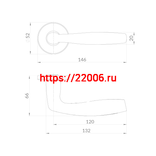 Ручка Punto (Пунто) раздельная R.EST.R52.ROUND SN-3 матовый никель фото 2 Ручка Punto (Пунто) раздельная R.EST.R52.ROUND SN-3 матовый никель фото 2