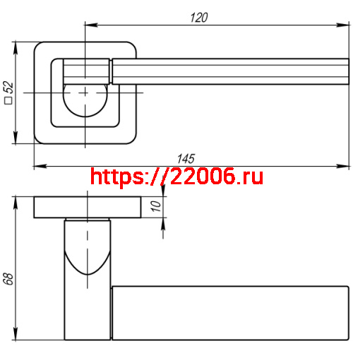 Ручка Punto (Пунто) раздельная K.QR52.GALAXY (GALAXY QR) GR/CP-23 графит/хром фото 2