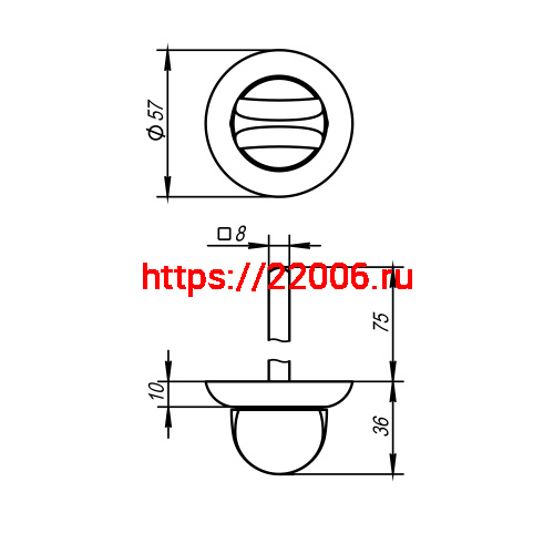 Ручка Ajax (Аякс) поворотная BKW8/75-0705 BL-24 черный фото 2 Ручка Ajax (Аякс) поворотная BKW8/75-0705 BL-24 черный фото 2