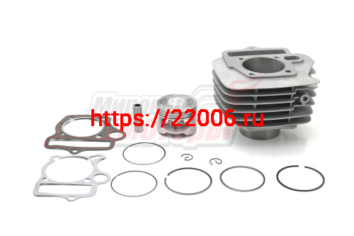 Цилиндро-поршневая группа 124 см3 D56 p13,H рубашки 78 мм,H поршня 43 мм, овальный масл. канал, с ухом, питбайки, ATV, мопеды Цилиндро-поршневая группа 124 см3 D56 p13,H рубашки 78 мм,H поршня 43 мм, овальный масл. канал, с ухом, питбайки, ATV, мопеды
