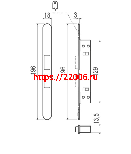 Магнитная AGB (АГБ) защелка регулируемая Touch B01120.30.78 (серый) с лицевой планкой B01120.31.34 фото 2 Магнитная AGB (АГБ) защелка регулируемая Touch B01120.30.78 (серый) с лицевой планкой B01120.31.34 фото 2