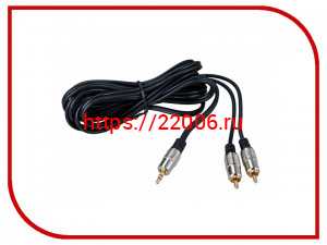 Шнур 3.5 Stereo Plug - 2RCA Plug 3М (GOLD) REXANT Шнур 3.5 Stereo Plug - 2RCA Plug 3М (GOLD) REXANT