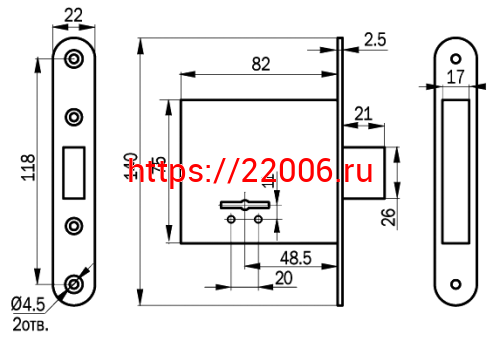 Замок Sam (Сам) врезной сувальдный ЗВ8-4С/03, 3 кл. /76500/ фото 2 Замок Sam (Сам) врезной сувальдный ЗВ8-4С/03, 3 кл. /76500/ фото 2