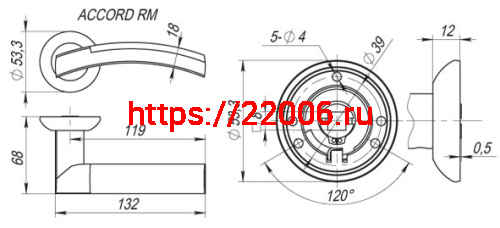 Ручка Fuaro (Фуаро) раздельная R.RM54.ACCORD (ACCORD RM) SN/CP-3 матовый никель/хром фото 4 Ручка Fuaro (Фуаро) раздельная R.RM54.ACCORD (ACCORD RM) SN/CP-3 матовый никель/хром фото 4