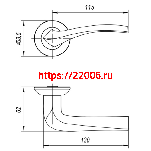 Ручка Ajax (Аякс) раздельная R.JR54.GLORIA (GLORIA JR) CF-17 кофе фото 2 Ручка Ajax (Аякс) раздельная R.JR54.GLORIA (GLORIA JR) CF-17 кофе фото 2