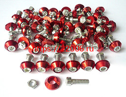 Болты декоративные красные (25 штук в упаковке) М6 Болты декоративные красные (25 штук в упаковке) М6