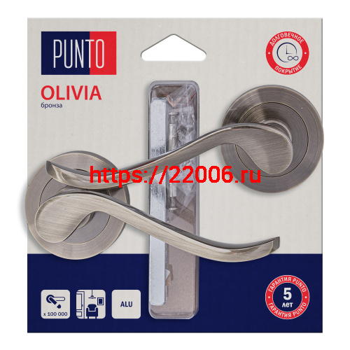 Ручка Punto (Пунто) раздельная LM/A R.TLK52.OLIVIA/HD ABG-6 бронза Ручка Punto (Пунто) раздельная LM/A R.TLK52.OLIVIA/HD ABG-6 бронза