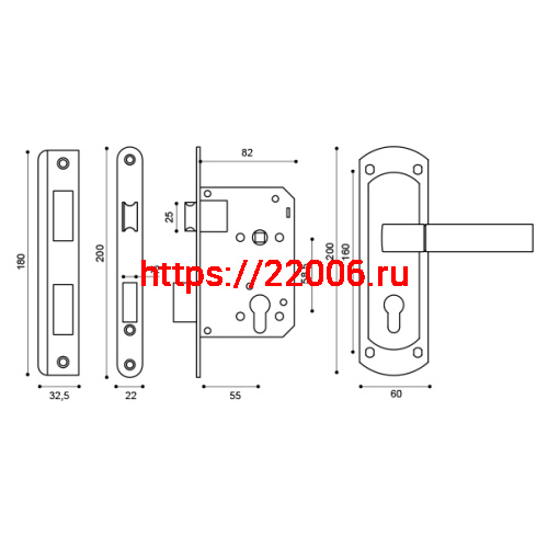 Корпус замка Punto (Пунто) с ручкой LOCKSET25.ORION.5558-1 (KIT P25 5558 ORION) SN/CP мат.никель/хром фото 3 Корпус замка Punto (Пунто) с ручкой LOCKSET25.ORION.5558-1 (KIT P25 5558 ORION) SN/CP мат.никель/хром фото 3
