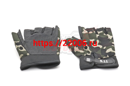Перчатки без пальцев "5.11" камуфляж дешевые (текстиль)
