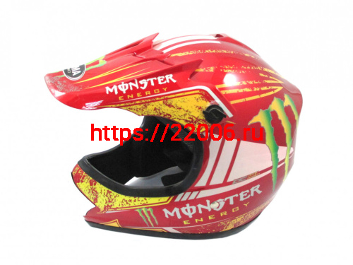 Мотошлем YM-210 KIDS Monster красный (M)