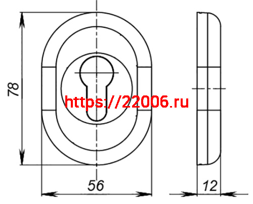 Накладка Fuaro (Фуаро) на цилиндр ESC.C/CRE/OV.12 (ESC-12C) CP хром (2шт. в уп.,отгр. по 1 шт.) фото 5 Накладка Fuaro (Фуаро) на цилиндр ESC.C/CRE/OV.12 (ESC-12C) CP хром (2шт. в уп.,отгр. по 1 шт.) фото 5