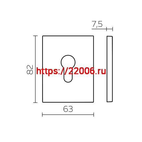 Накладка Fuaro (Фуаро) на цилиндр ESC.C.TRG/K.486 SSC-16 сатинированный хром (1 шт.) фото 3
