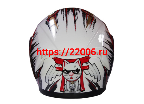 Шлем интеграл YM-831 "YAMAPA" CAT WHITE, BLUE YELLOW, размер  L (прозрачный визор) NEW (6 шт упак.) фото 3