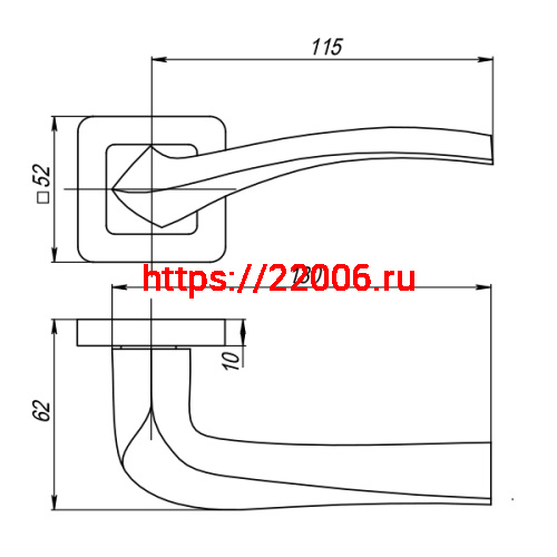Ручка Punto (Пунто) раздельная K.QR52.VESTA (VESTA QR) GR/CP-23 графит/хром фото 2 Ручка Punto (Пунто) раздельная K.QR52.VESTA (VESTA QR) GR/CP-23 графит/хром фото 2
