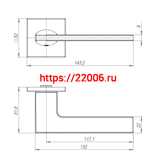 Ручка Punto (Пунто) раздельная K.ARC.Q52.MAIN BL-24 черный фото 2 Ручка Punto (Пунто) раздельная K.ARC.Q52.MAIN BL-24 черный фото 2
