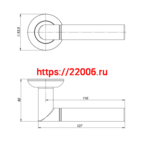 Ручка Punto (Пунто) раздельная R.ZR54.UNI (UNI ZR) SN/CP-3 матовый никель/хром фото 2 Ручка Punto (Пунто) раздельная R.ZR54.UNI (UNI ZR) SN/CP-3 матовый никель/хром фото 2