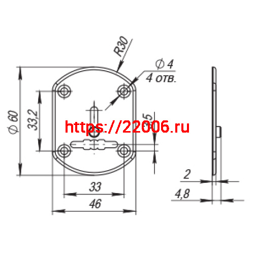 Декоративная Punto (Пунто) накладка ESC021/1-SS (нержавейка) на сув. замок со шторкой (1 шт.) тех.упак. фото 2