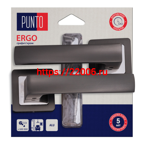 Ручка Punto (Пунто) раздельная LM/A K.QR52.ERGO/HD GR/CP-23 графит/хром Ручка Punto (Пунто) раздельная LM/A K.QR52.ERGO/HD GR/CP-23 графит/хром