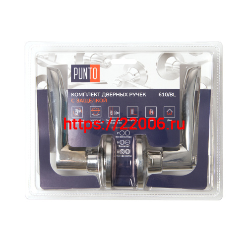 Ручка Punto (Пунто) защелка DK610/BL CP-BK (фик.) хром