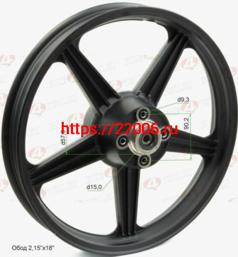 Диск колеса задний 2.15 - 18"  литой, черный, Forester