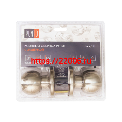 Ручка Punto (Пунто) защелка DK672/BL SN-BK (фик.) мат.никель Ручка Punto (Пунто) защелка DK672/BL SN-BK (фик.) мат.никель
