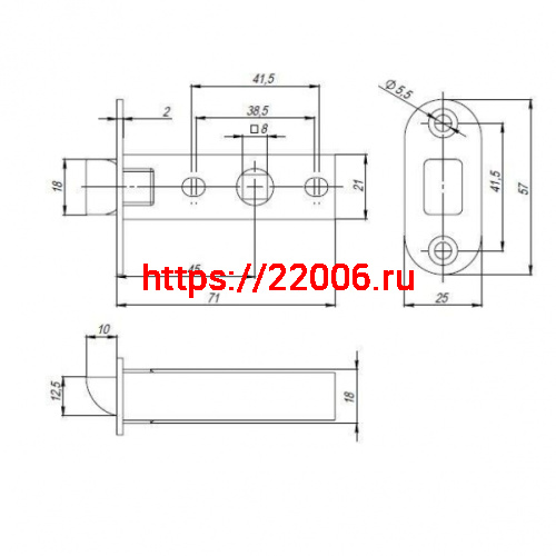 Защелка Punto (Пунто) PLASTPL45-R25 (PL45-R25) (врезная) SN мат. никель тех.упаковка без ответной планки фото 2 Защелка Punto (Пунто) PLASTPL45-R25 (PL45-R25) (врезная) SN мат. никель тех.упаковка без ответной планки фото 2