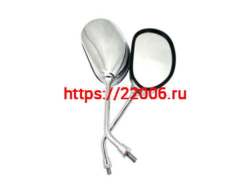 Зеркала заднего вида №54 пластик бобовидное хром  М8