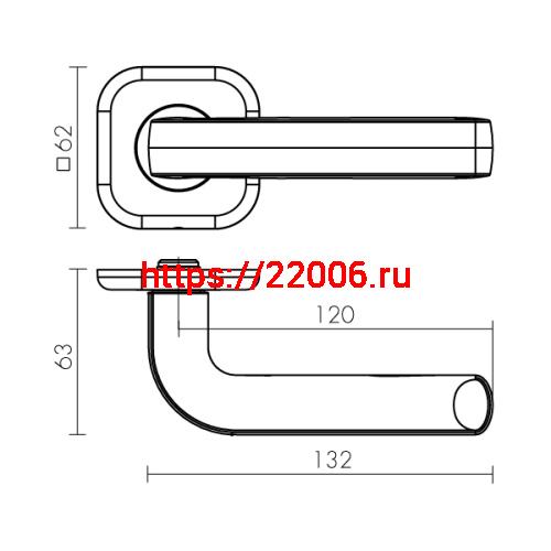 Ручка Fuaro (Фуаро) раздельная K.XL62.TOR (TOR XL) CP-8 хром фото 2