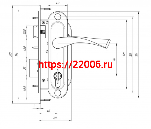 Замок Zenit (Зенит) врезной цилиндровый с защёлкой в комплекте с ручкой ЗВ7-70.4-02 (золото лак), 5 кл. фото 2 Замок Zenit (Зенит) врезной цилиндровый с защёлкой в комплекте с ручкой ЗВ7-70.4-02 (золото лак), 5 кл. фото 2