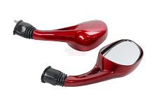 Зеркала (066) пласт. "Каплевидные" объемные красные d=8 mm (в уп. 40 пар)