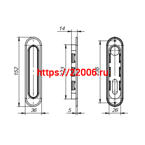 Защелка Punto (Пунто) с ручками для раздвижных дверей SH.SL152.KIT011-BK (Soft LINE SL-011) СP-8 хром фото 3 Защелка Punto (Пунто) с ручками для раздвижных дверей SH.SL152.KIT011-BK (Soft LINE SL-011) СP-8 хром фото 3