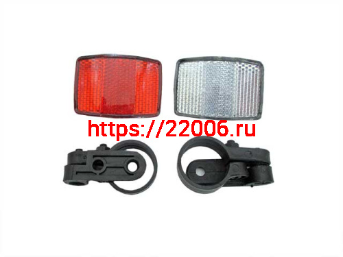 Комплект катафотов 2 шт. красный и белый с креплением Комплект катафотов 2 шт. красный и белый с креплением