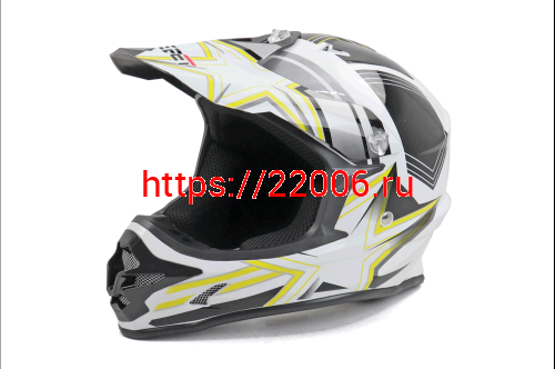 Шлем SAFEBET HF-115 бело-желтый Q158Y "S,M,L,XL,XXL" (кроссовый) фото 2