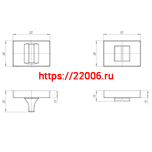 Ручка Punto (Пунто) поворотная BK6.K.QSL52 BL-24 черный фото 3