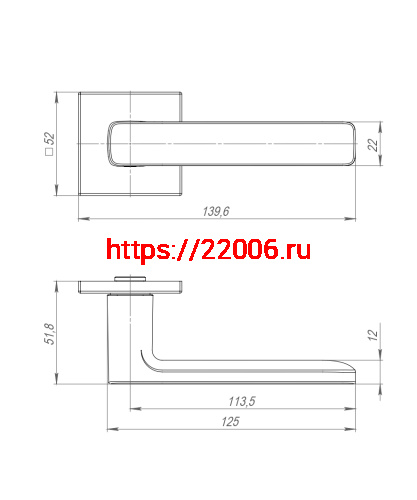 Ручка Punto (Пунто) раздельная K.ARC.Q52.VIVA SSG-39 сатин.золото ТРОСИК фото 3