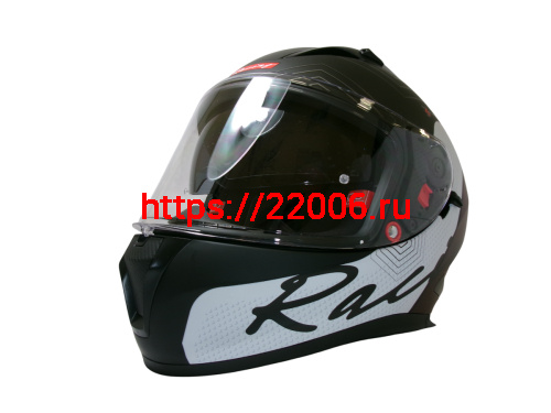 Шлем TVS RACING (Индия) STREET D/V DULL BLACK RED размер L, + пинлок в комплекте, очки