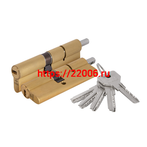 Цилиндровый механизм Cisa (Чиза) под вертушку ASIX OE302-43.00 (100 мм/40+10+50), ЛАТУНЬ